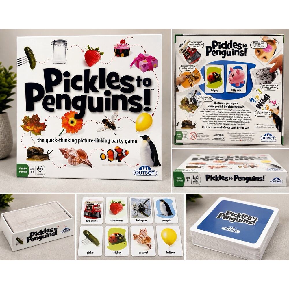 Pickles to Penguins Family Party Board Game Outset Media Complete 528 Cards